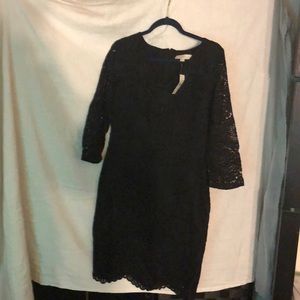 All black lace overlay dress